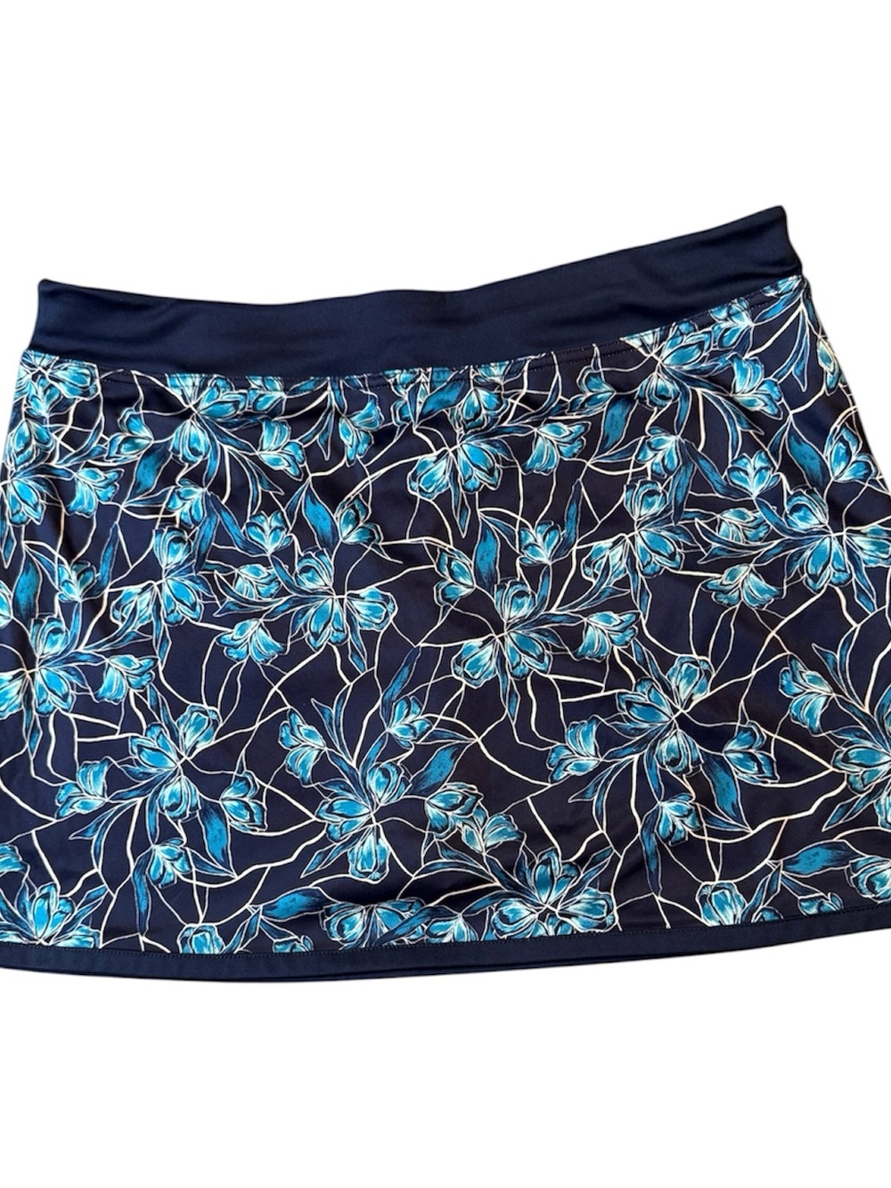 PGA Women's Navy Floral Athletic Skort with Blue Floral Print